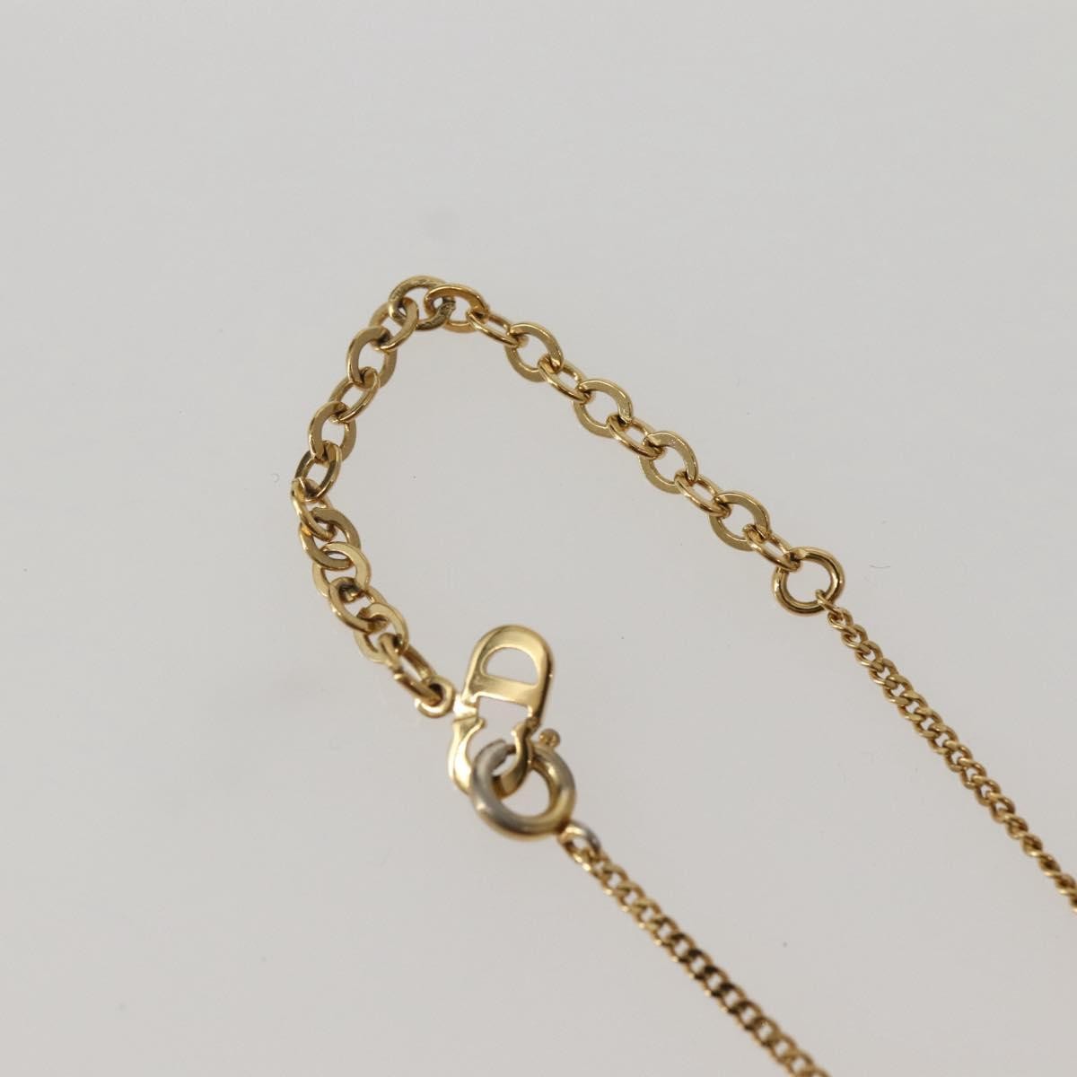 Christian Dior CD Pendant Necklace Metal and Crystals, GOLD, METAL, Necklace