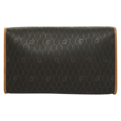 Christian Dior Vintage Honeycomb chain Canvas, BLACK, CANVAS, Handbag