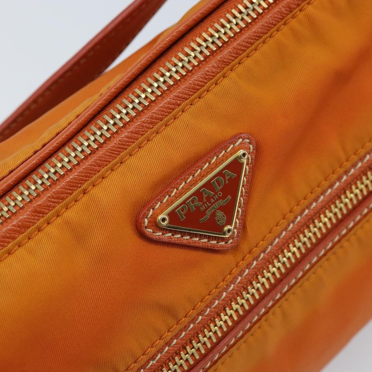 Prada Front Zip Hobo Tessuto, ORANGE, NYLON, Shoulder bag