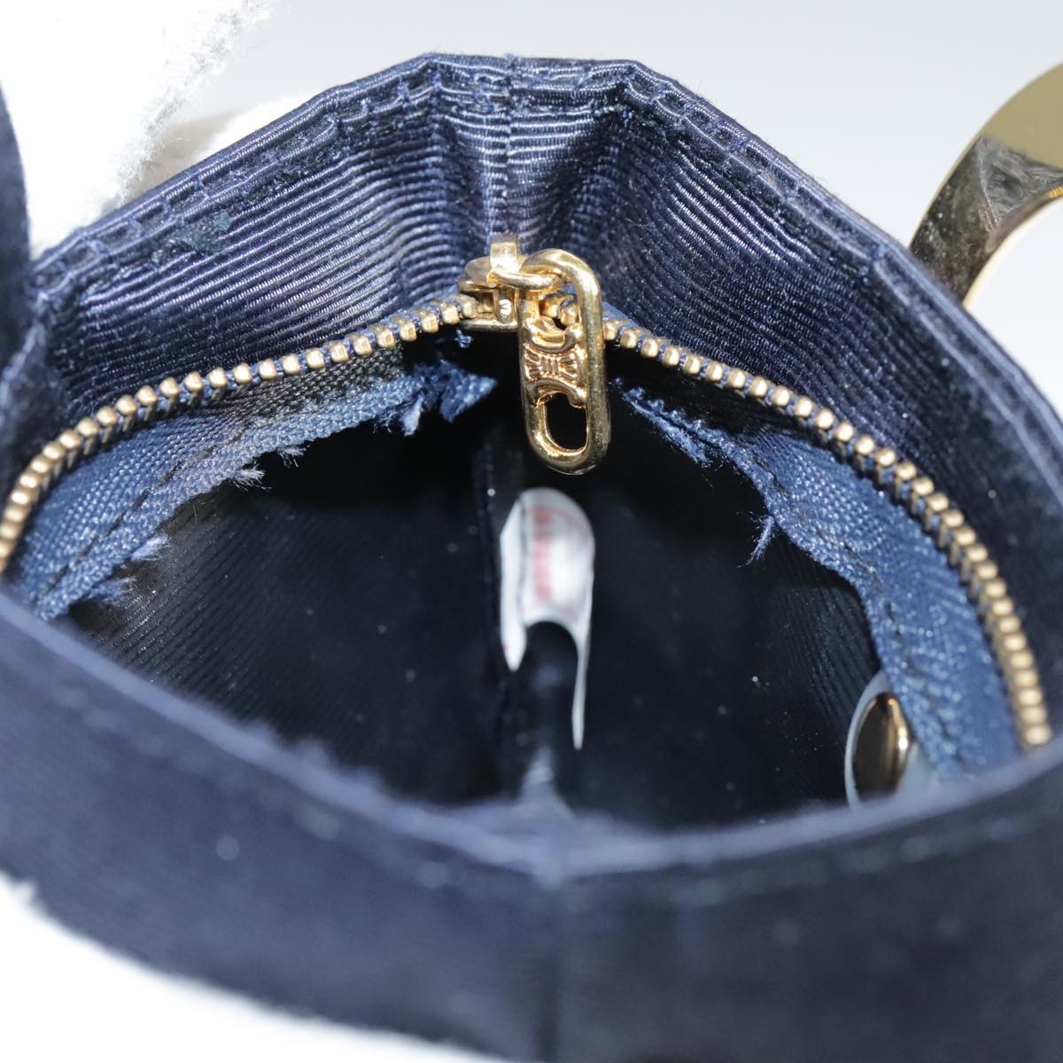 Celine Circle Logo Pouch Nylon, NAVY, NYLON, Clutche & pouche