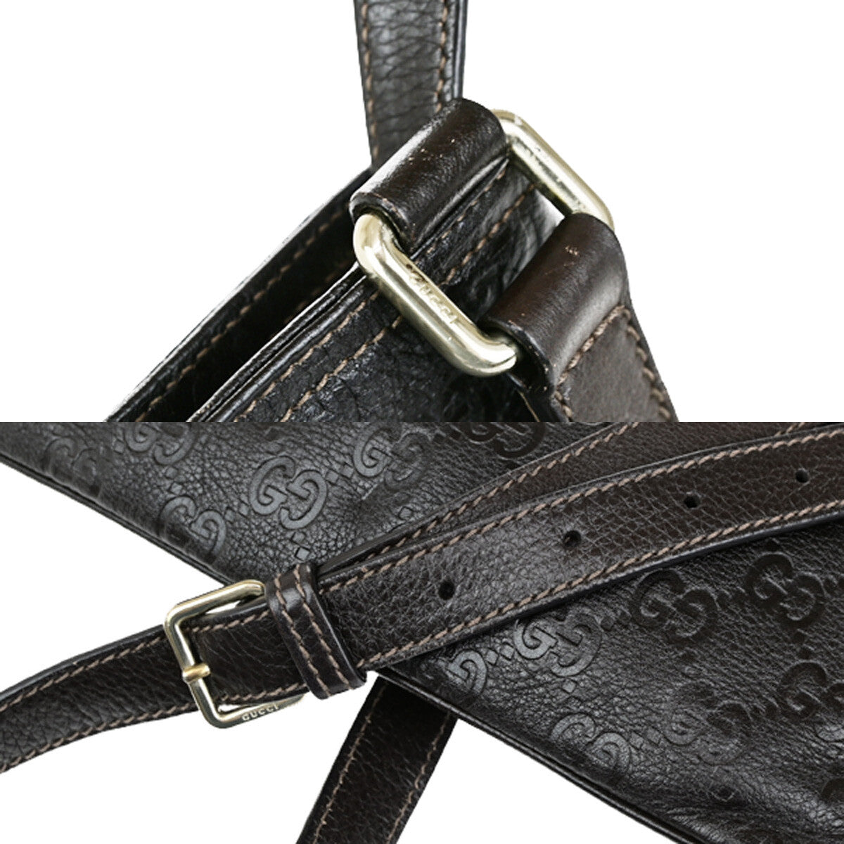 Gucci Guccissima Shoulder bag, Brown, Leather, Shoulder Bag