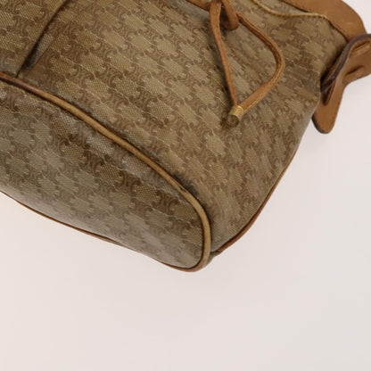 Celine Macadam Shoulder Bag Leather, BEIGE, CANVAS, Shoulder bag