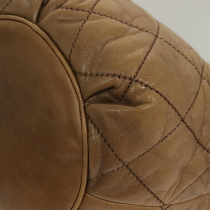 Chanel Vintage Wild Stitch Zip Shoulder Bag Quilted Lambskin, BROWN, LEATHER, Shoulder bag