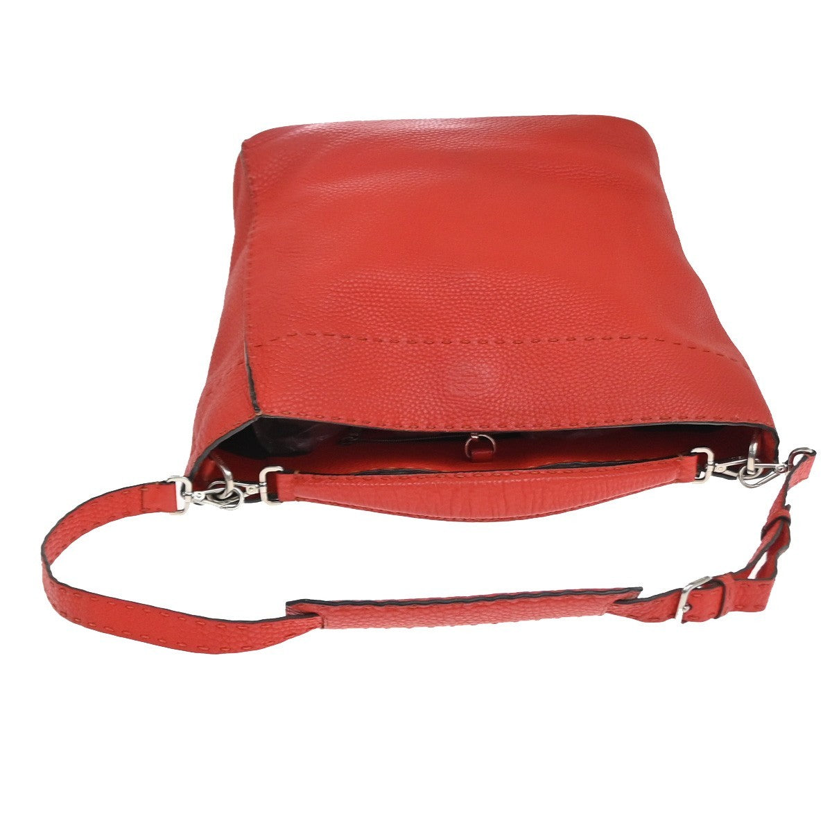 Fendi Selleria Anna Bucket Bag Leather, Red, Leather, Tote Bag