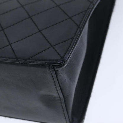 Chanel Vintage CC Turnlock Satchel Leather, BLACK, LEATHER, Handbag