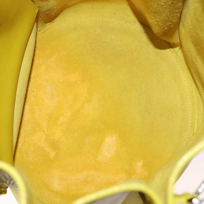 Celine Long Strap Big Bag Bucket Leather, YELLOW, LEATHER, Shoulder bag