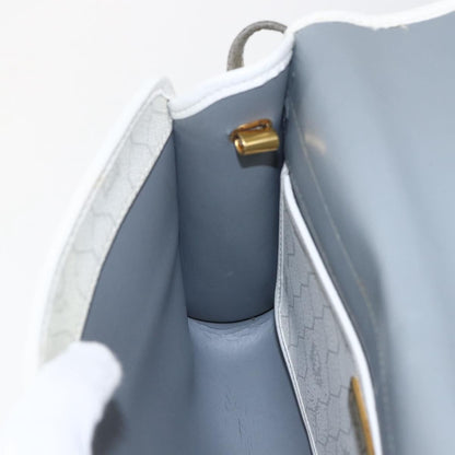Christian Dior Vintage Honeycomb Shoulder Bag Canvas and Leather, WHITE, CANVAS, Shoulder bag