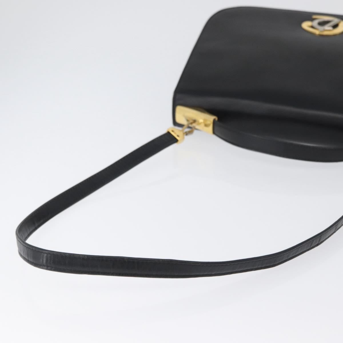 Christian Dior Vintage CD Logo Shoulder Bag Leather, BLACK, LEATHER, Shoulder bag