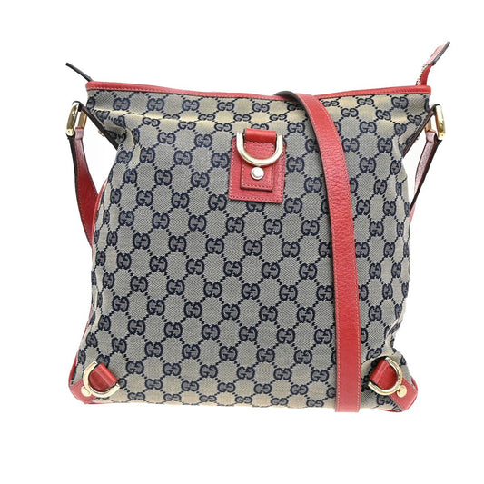 Gucci Abbey D-Ring Messenger Bag GG Canvas, NAVY, CANVAS, Shoulder bag