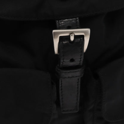 Prada Double Front Pocket Backpack Tessuto, BLACK, NYLON, Backpack