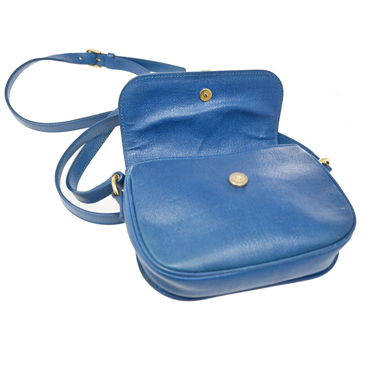 Saint Laurent Chyc Flap Bag Leather, NAVY, LEATHER, Shoulder bag