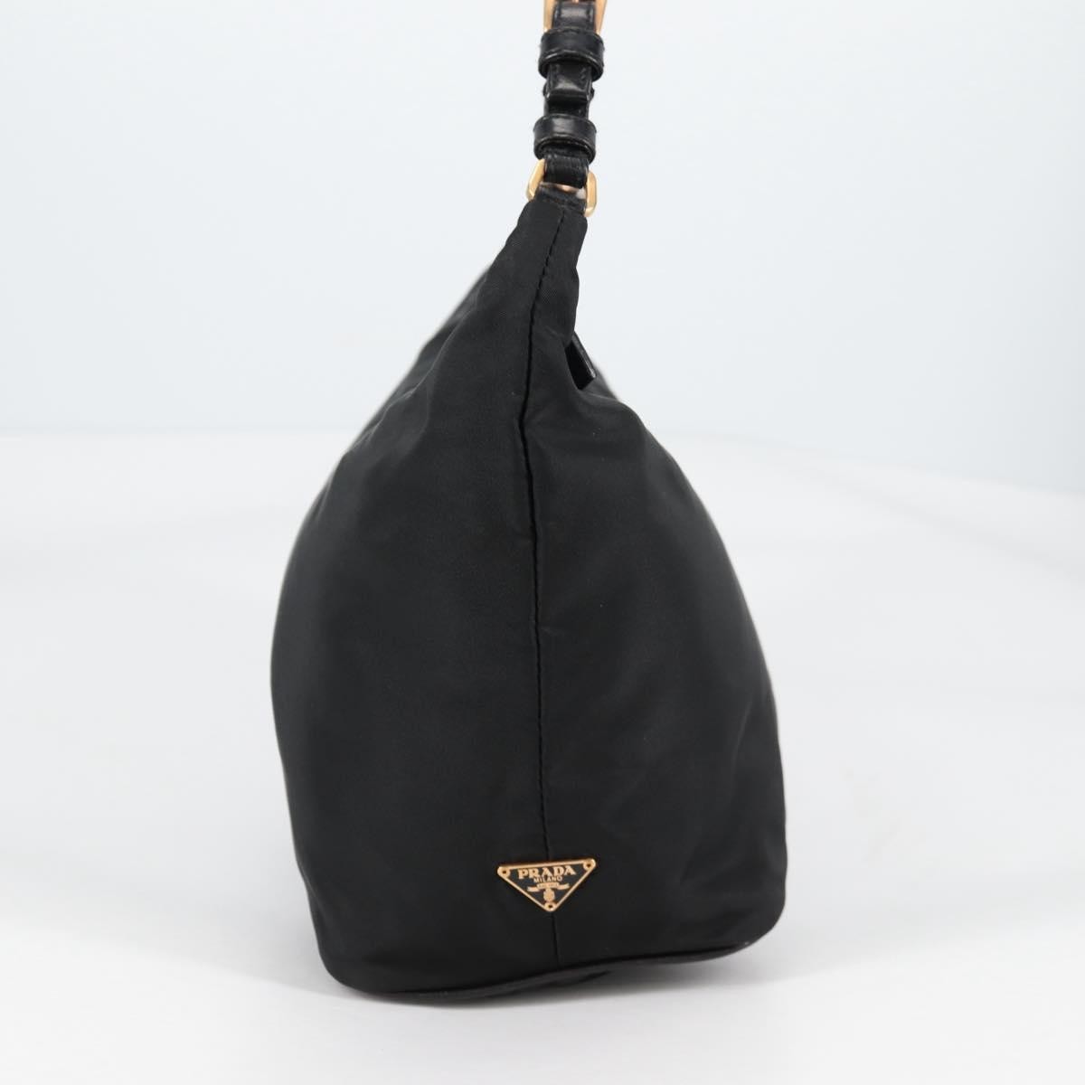Prada Double Chain Hobo Nylon, BLACK, NYLON, Shoulder bag