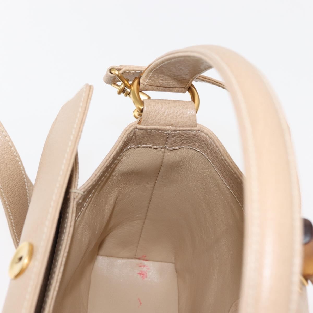 Gucci Vintage Convertible Bamboo Box Crossbody Bag Leather, BEIGE, LEATHER, Crossbody bag