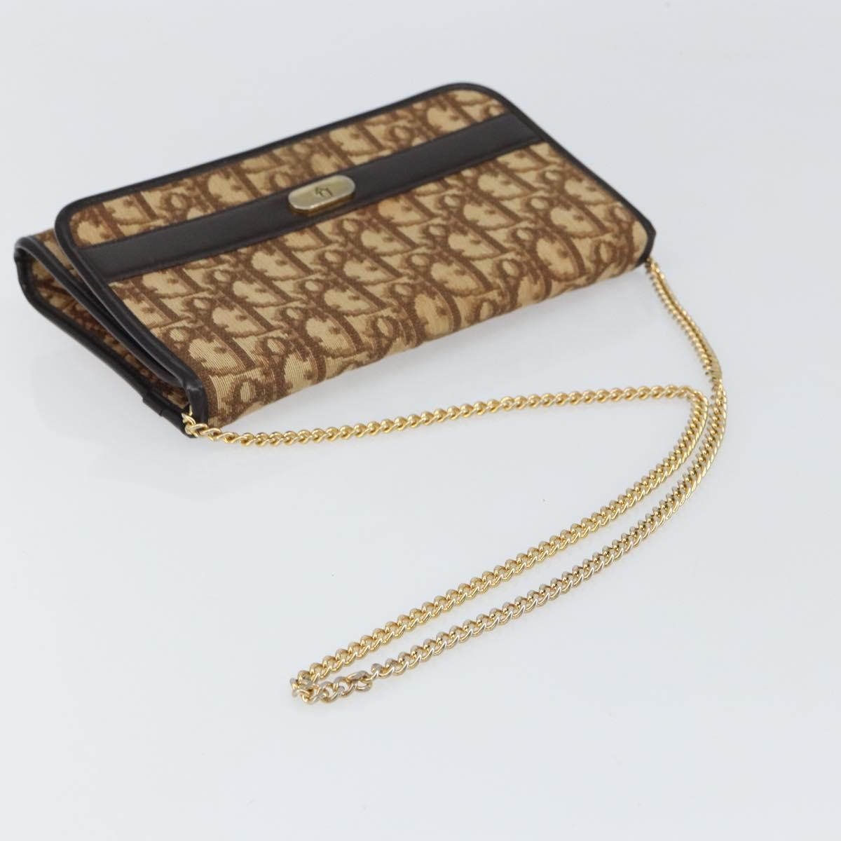 Christian Dior Vintage Trotteur Chain shoulder bag Canvas, BEIGE, CANVAS, Shoulder bag