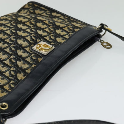 Christian Dior Vintage Trotter Shoulder Bag Canvas, NAVY, CANVAS, Shoulder bag