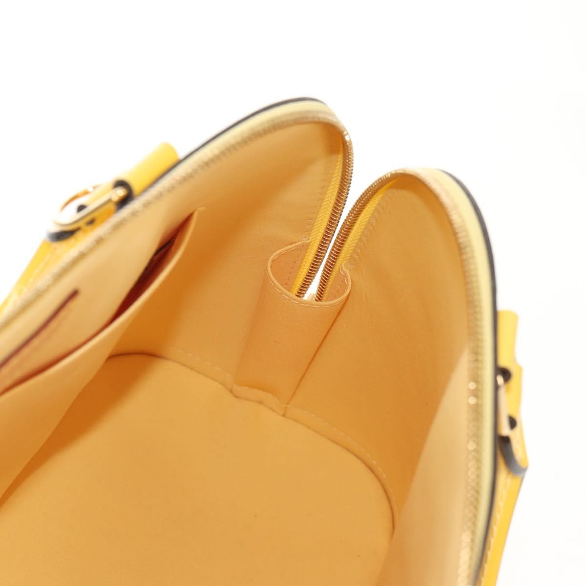 Louis Vuitton Alma Handbag Monogram Vernis, YELLOW, PATENT_LEATHER, Handbag