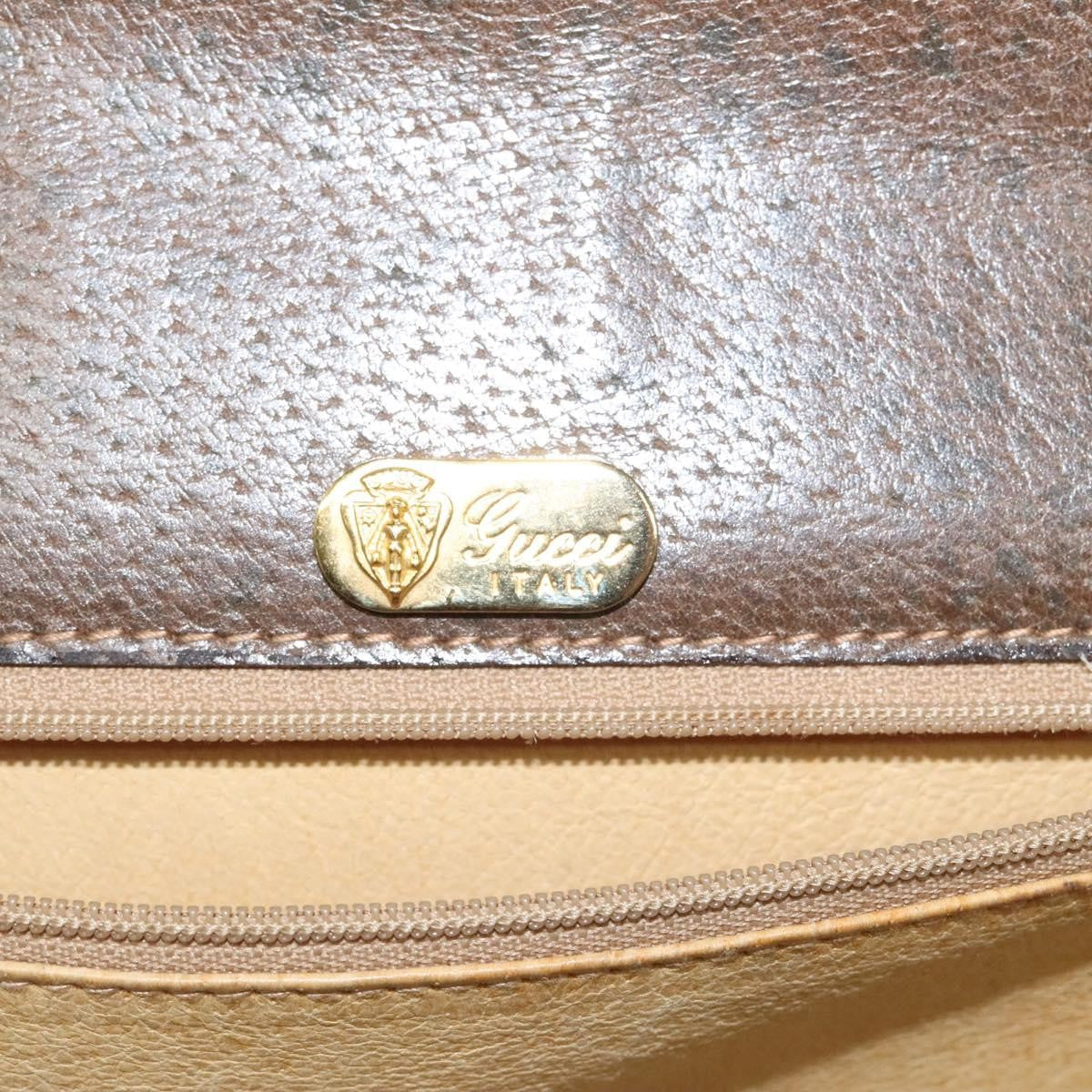 Gucci Vintage Handbag Leather, BROWN, LEATHER, Handbag
