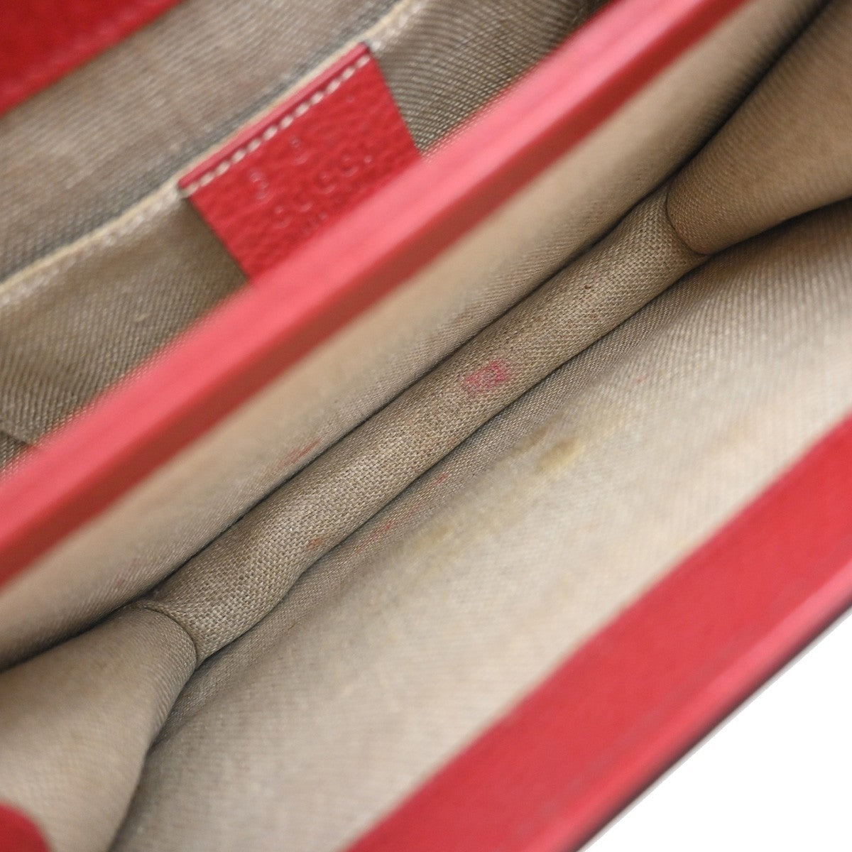 Gucci Interlocking Shoulder Bag Leather, RED, LEATHER, Shoulder bag