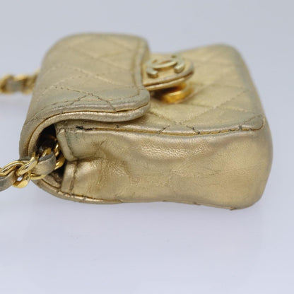Chanel Vintage Square CC Flap Bag Quilted Leather, Gold, Leather, Shoulder Bag