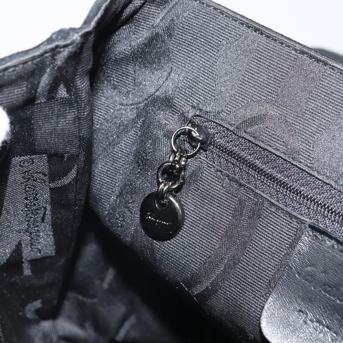 Salvatore Ferragamo Vala Shoulder Bag Suede, BLACK, SUEDE, Shoulder bag