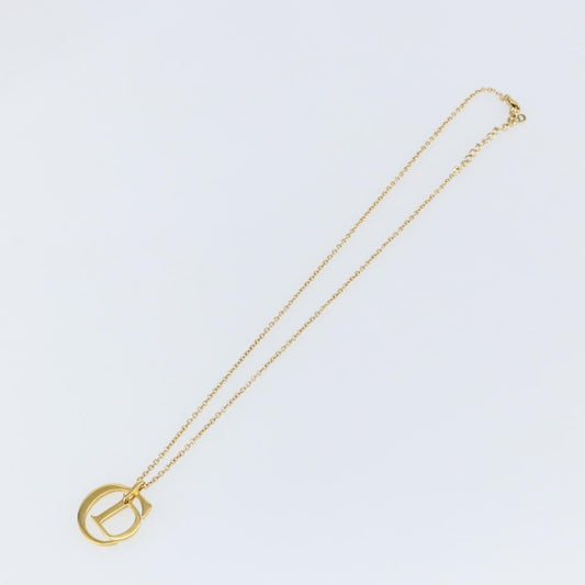 Christian Dior CD Pendant Necklace Metal, GOLD, METAL, Necklace