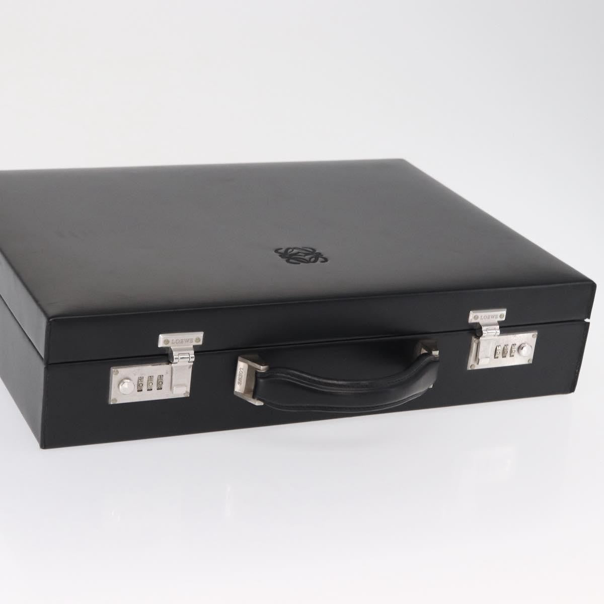 Loewe Anagram Business Leather, BLACK, LEATHER, Briefcase
