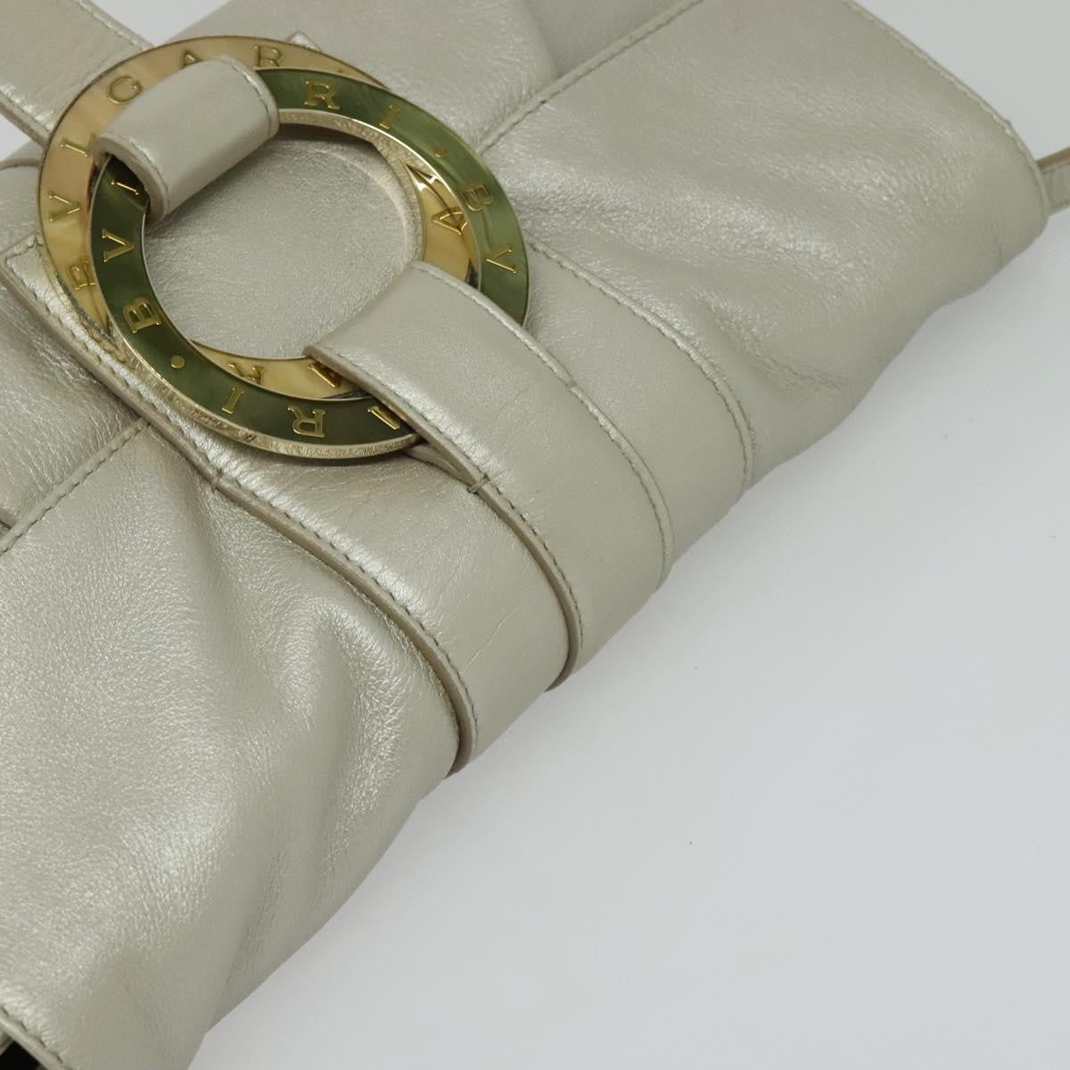 Bvlgari Chandra Flap Shoulder Bag Leather, SILVER, LEATHER, Shoulder bag