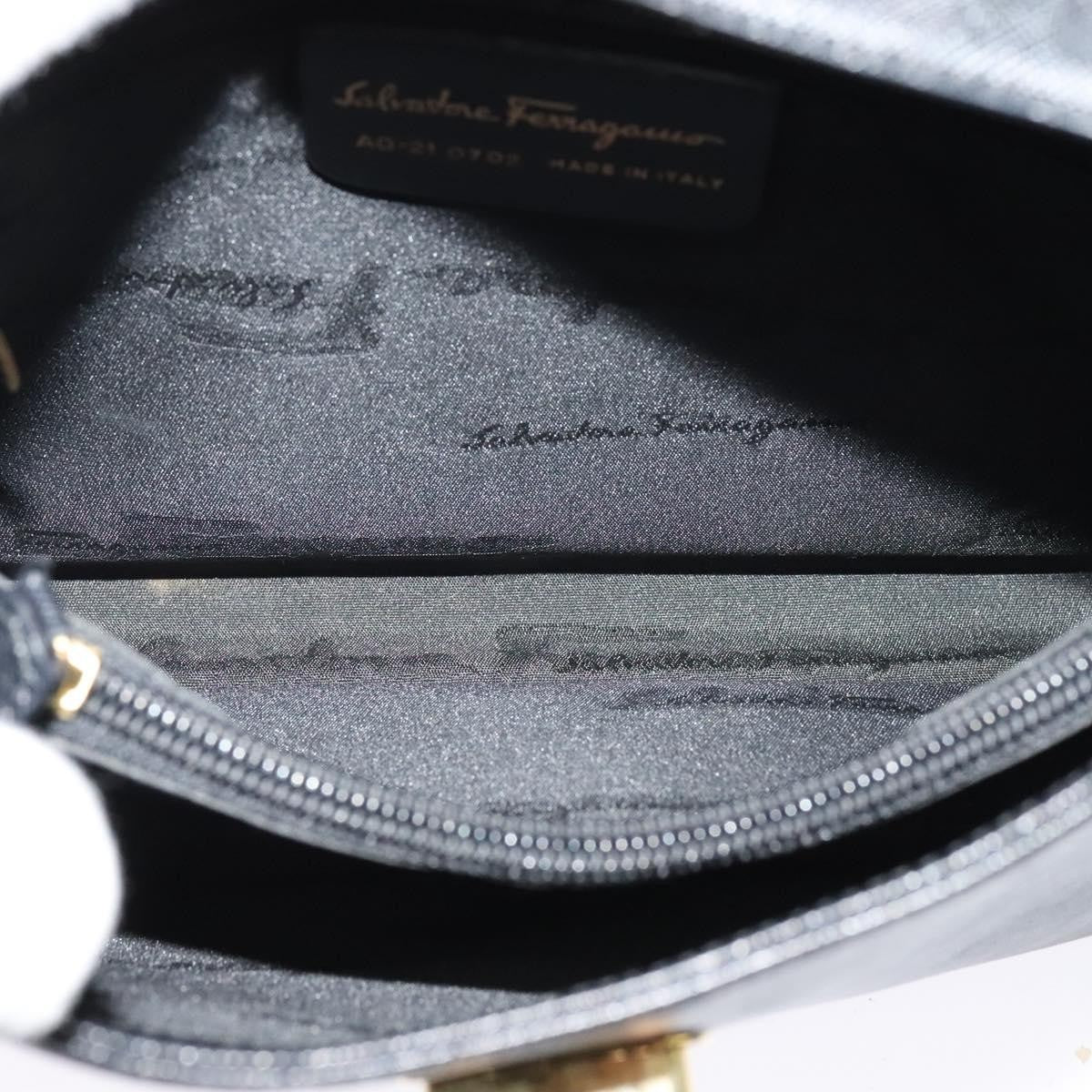 Salvatore Ferragamo Gancio Flap Hobo Leather, BLACK, LEATHER, Shoulder bag