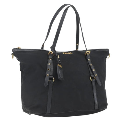 Prada Belted Tote Tessuto, BLACK, NYLON, Tote bag