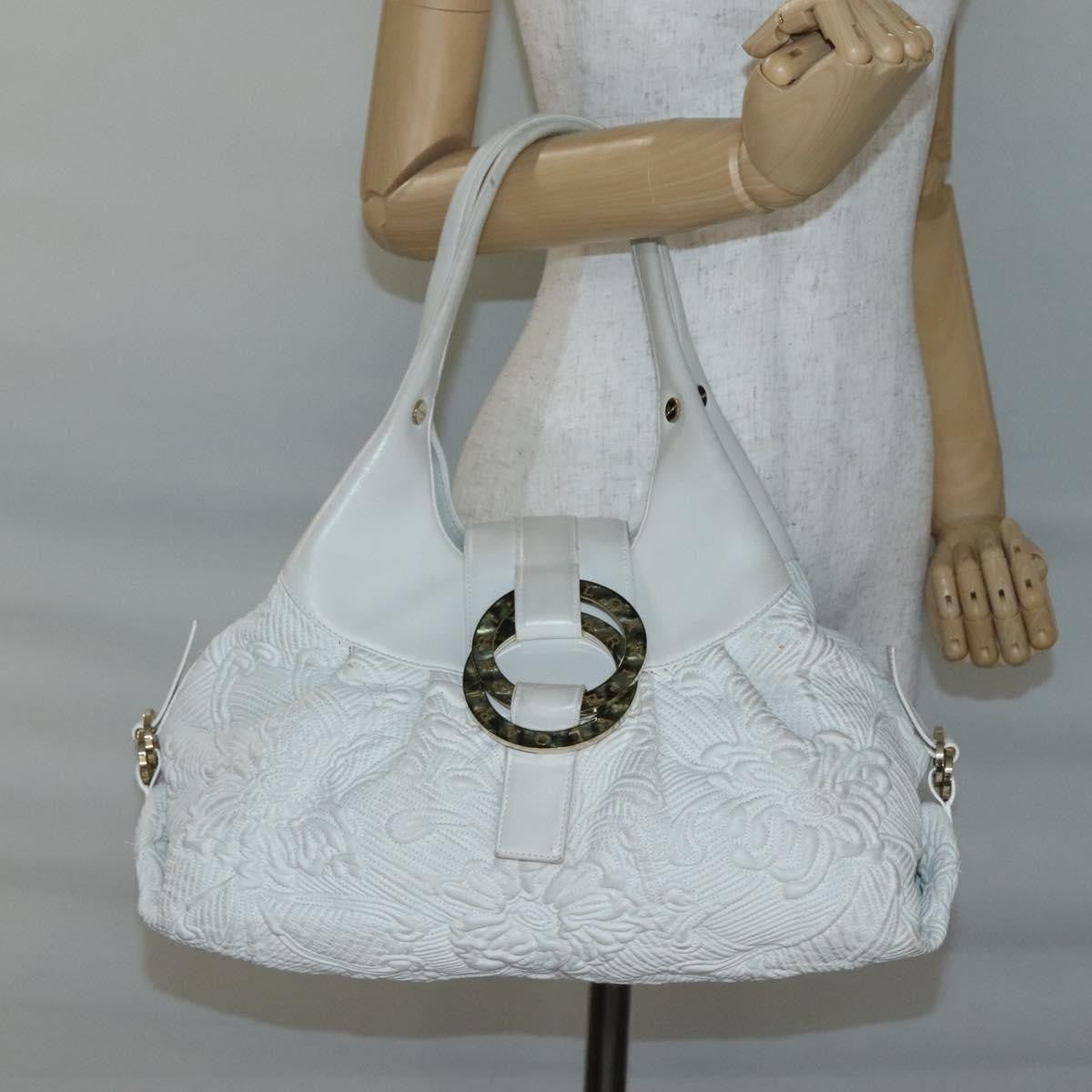 Bvlgari Chandra Hobo Leather, White, Leather, Handbag