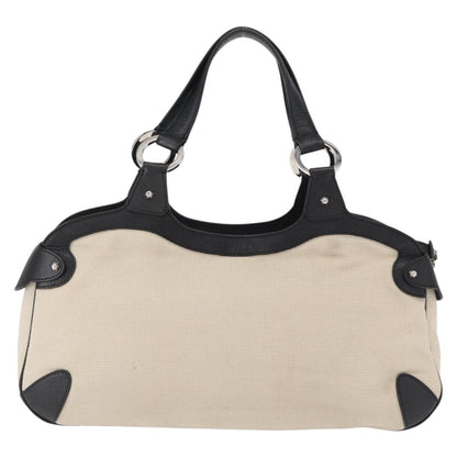 Salvatore Ferragamo Gancini handbag Canvas and Leather, SILVER, CANVAS, Handbag