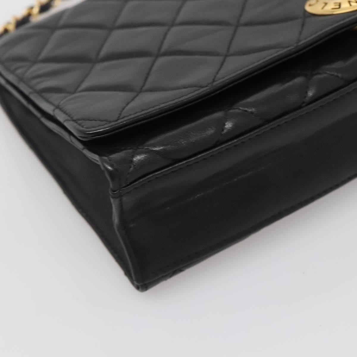 Chanel Vintage Full Flap Bag Quilted Lambskin, BLACK, LEATHER, Handbag
