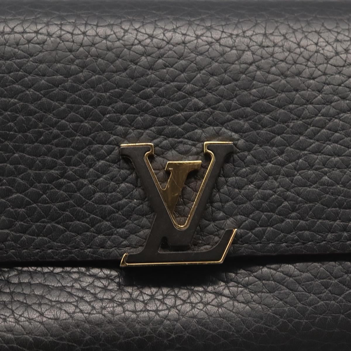Louis Vuitton Capucines Compact wallet Leather, BLACK, LEATHER, Wallets