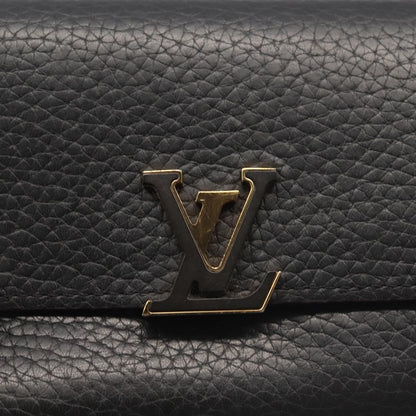 Louis Vuitton Capucines Compact wallet Leather, BLACK, LEATHER, Wallets