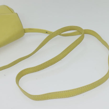 Celine Flap Shoulder Bag Leather, YELLOW, LEATHER, Shoulder bag