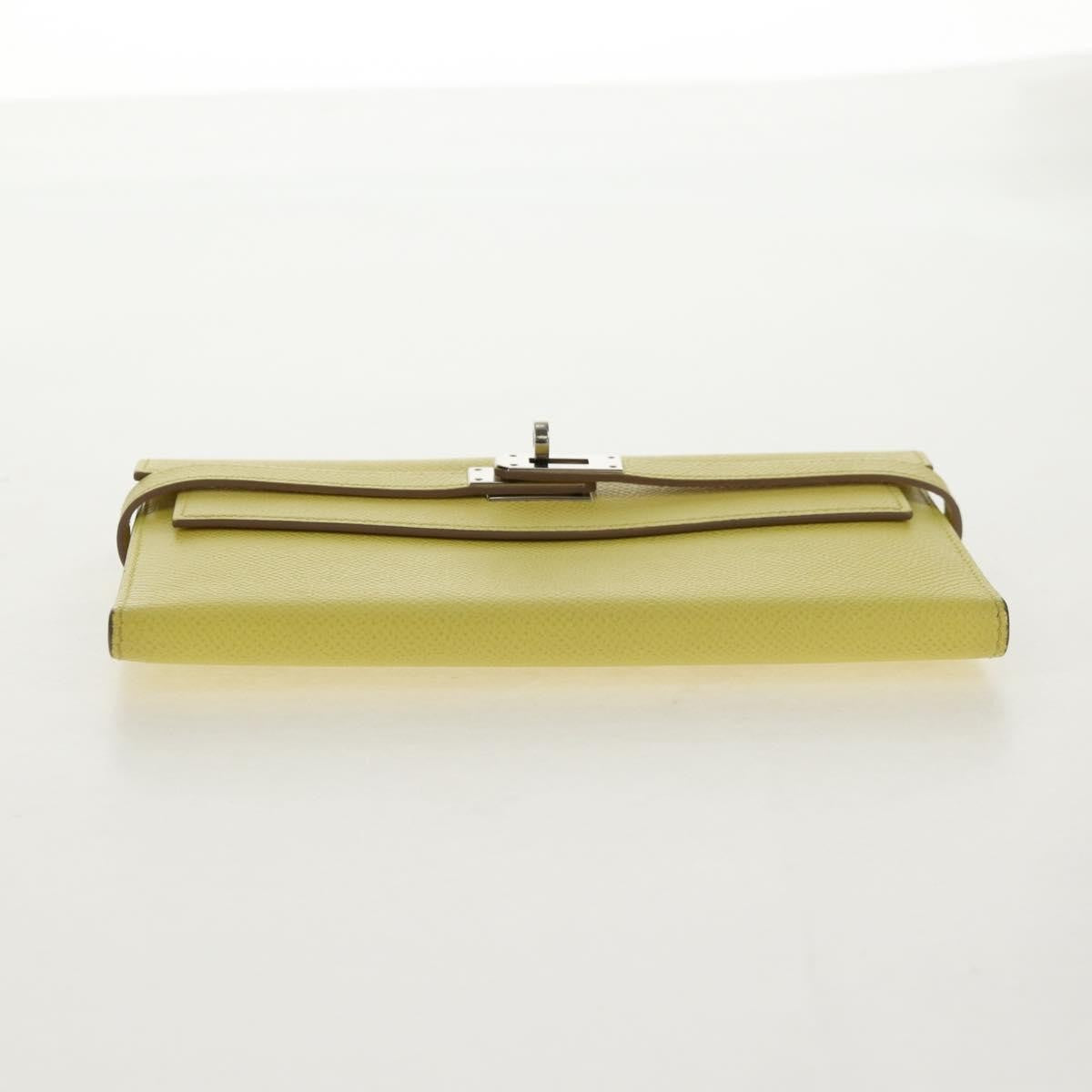 Hermes Kelly Wallet Epsom, YELLOW, LEATHER, Wallets