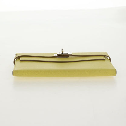 Hermes Kelly Wallet Epsom, YELLOW, LEATHER, Wallets