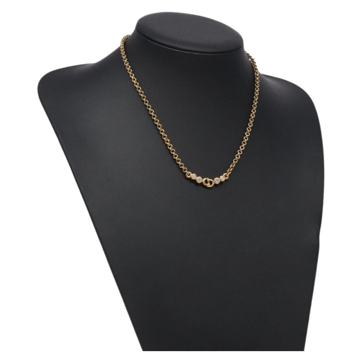 Christian Dior CD Pendant Necklace Metal, GOLD, METAL, Necklace