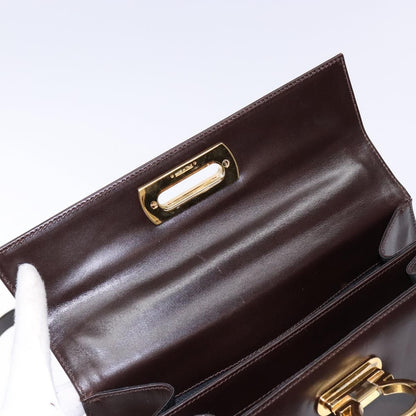Salvatore Ferragamo Convertible Top Handle Bag Leather, BROWN, LEATHER, Handbag