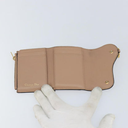 Christian Dior Saddle Lotus Wallet Leather, BEIGE, LEATHER, Wallets