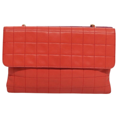 Chanel Vintage Chocolate Bar Double Side Flap Shoulder Bag Quilted Lambskin, PURPLE, LEATHER, Shoulder bag