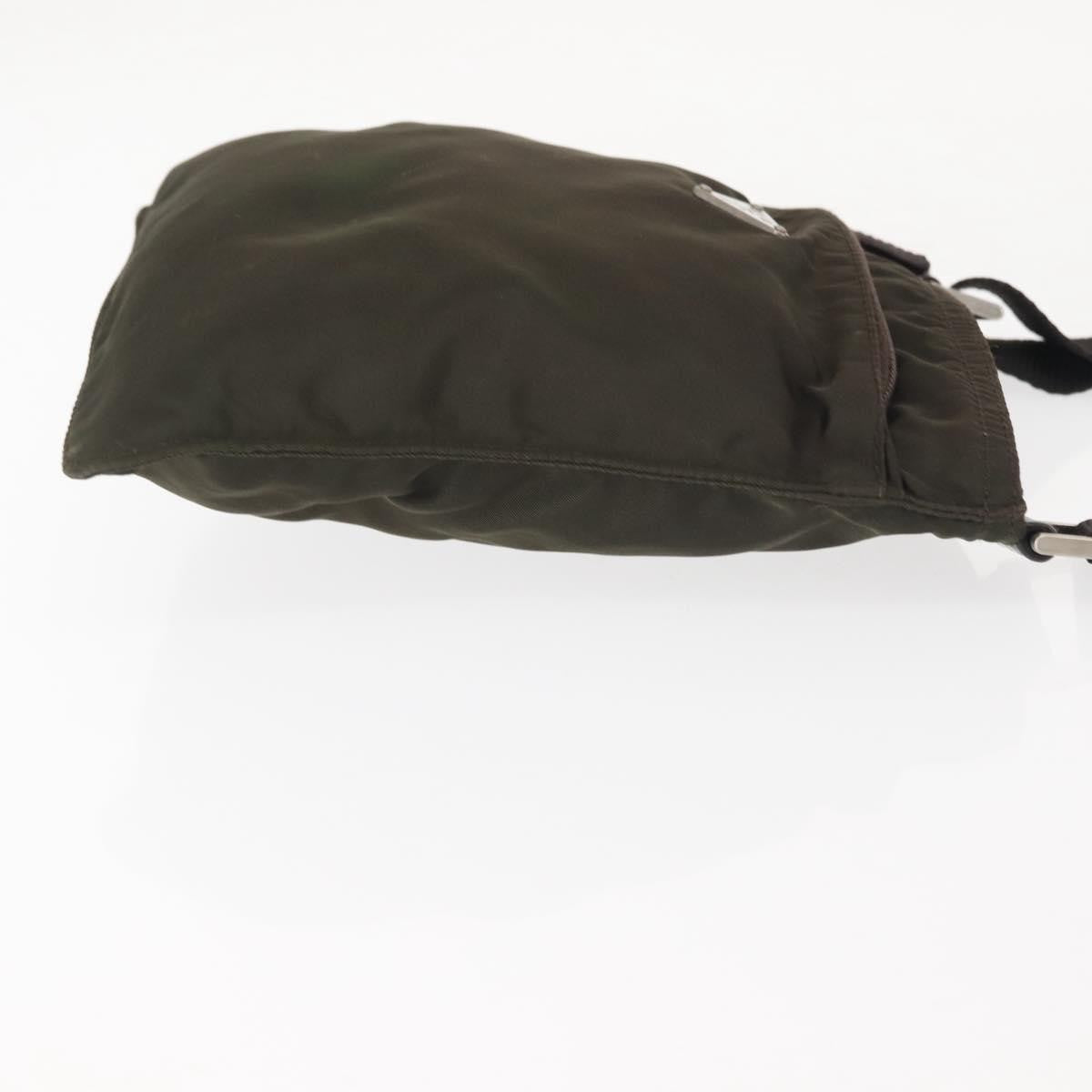 Prada Front Pocket Messenger Bag Tessuto, Khaki, Nylon, Shoulder Bag