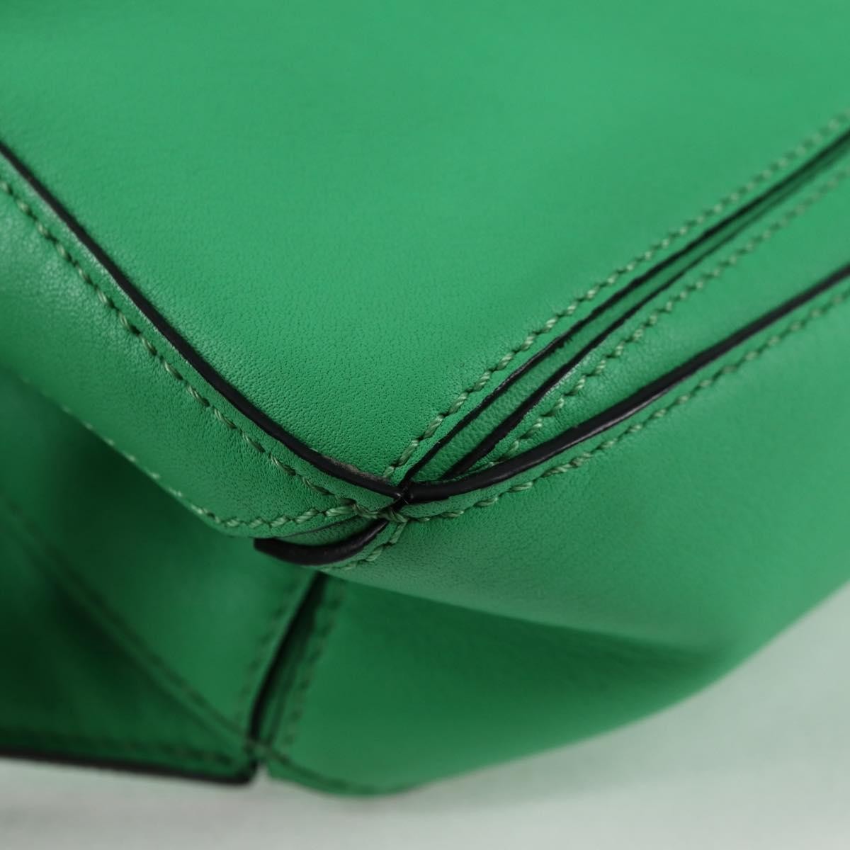Loewe Puzzle Bumbag Leather, GREEN, LEATHER, Crossbody bag