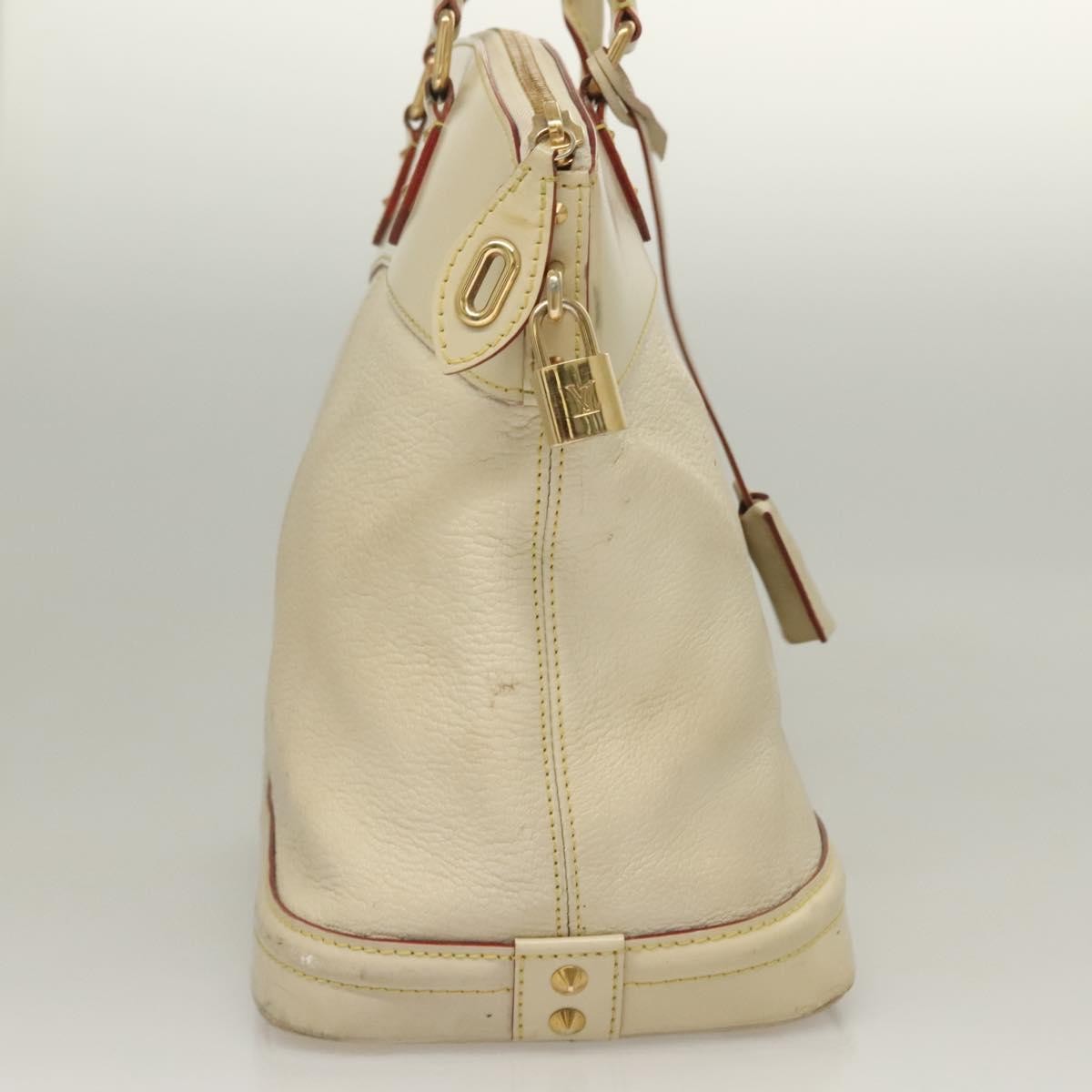 Louis Vuitton Suhali Lockit Handbag Leather, WHITE, LEATHER, Handbag