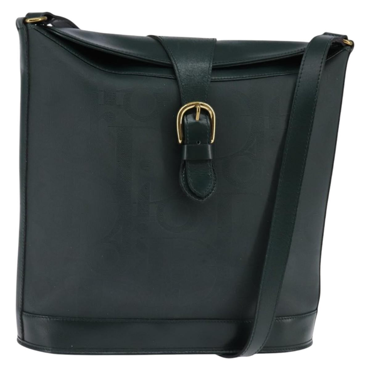 Christian Dior Vintage Trotter Crossbody Bag Canvas, GREEN, CANVAS, Shoulder bag