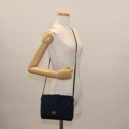 Christian Dior Vintage Trotter Shoulder Bag Canvas, NAVY, CANVAS, Shoulder bag