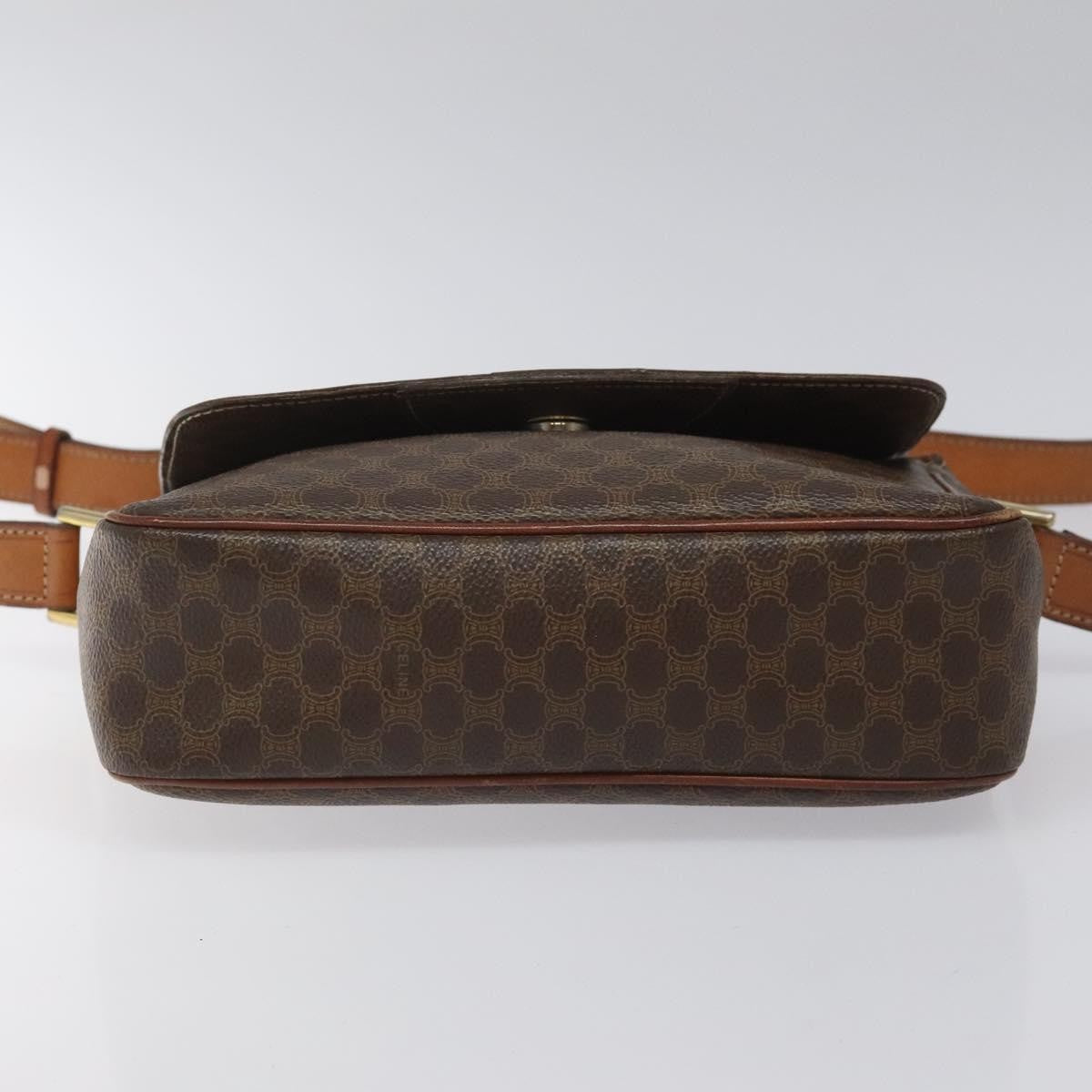 Celine Vintage Macadam Shoulder Bag Canvas, BROWN, CANVAS, Shoulder bag