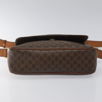 Celine Vintage Macadam Shoulder Bag Canvas, BROWN, CANVAS, Shoulder bag