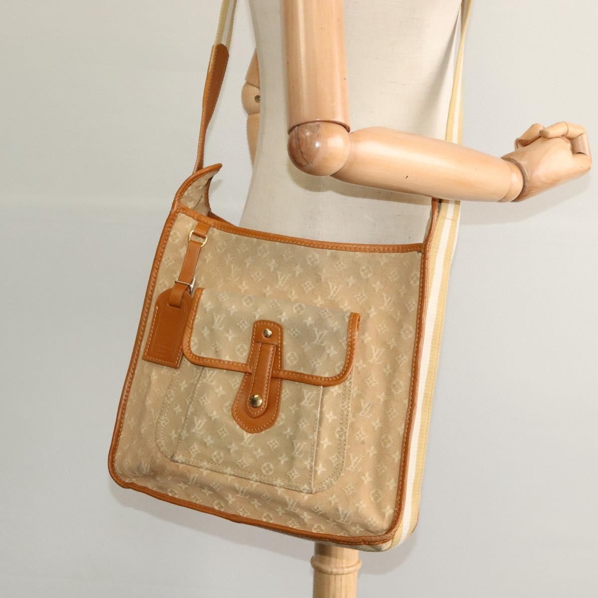 Louis Vuitton Mary Kate Messenger Bag Mini Lin, BEIGE, CANVAS, Shoulder bag