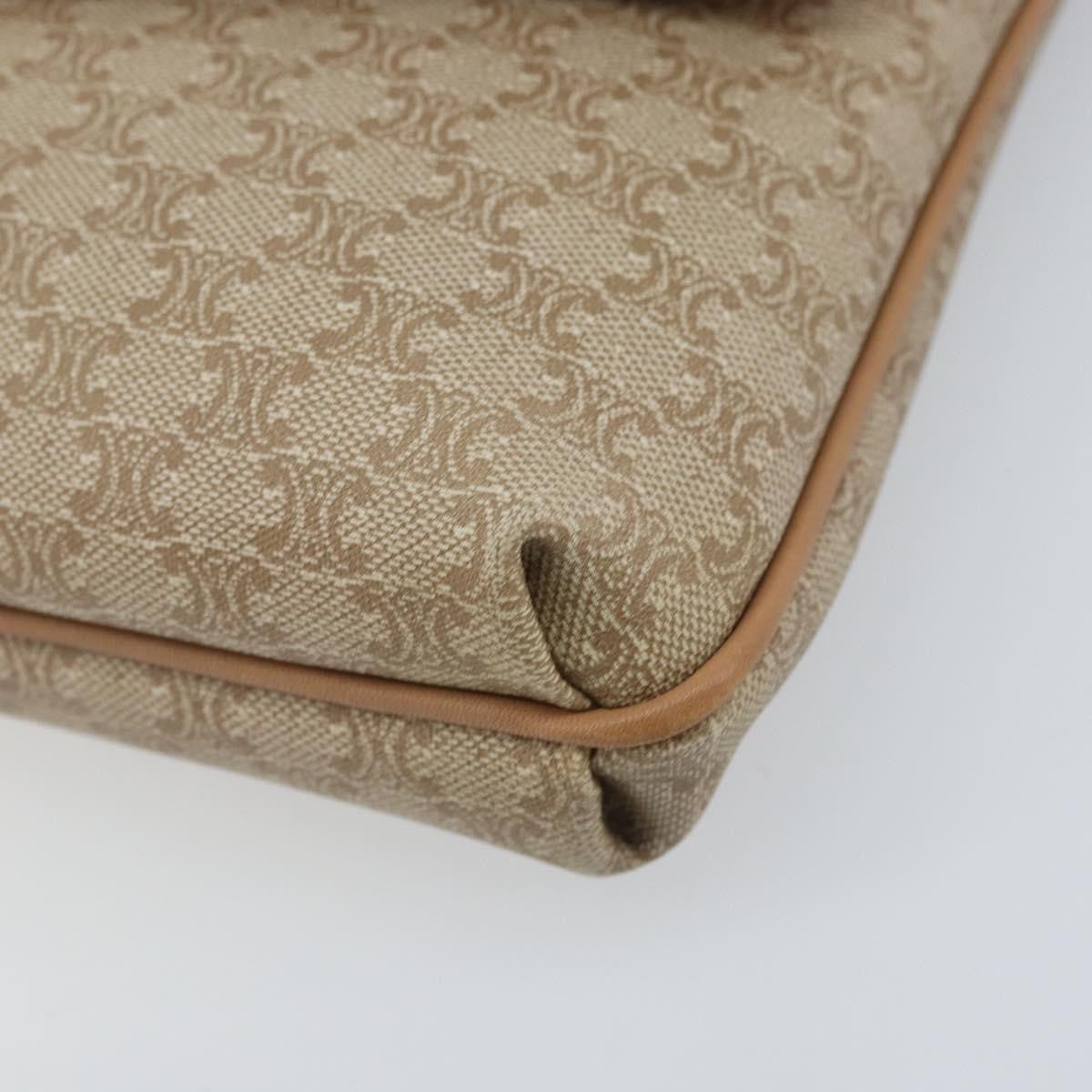 Celine C Macadam Pouch Canvas, Beige, PVC, Clutch